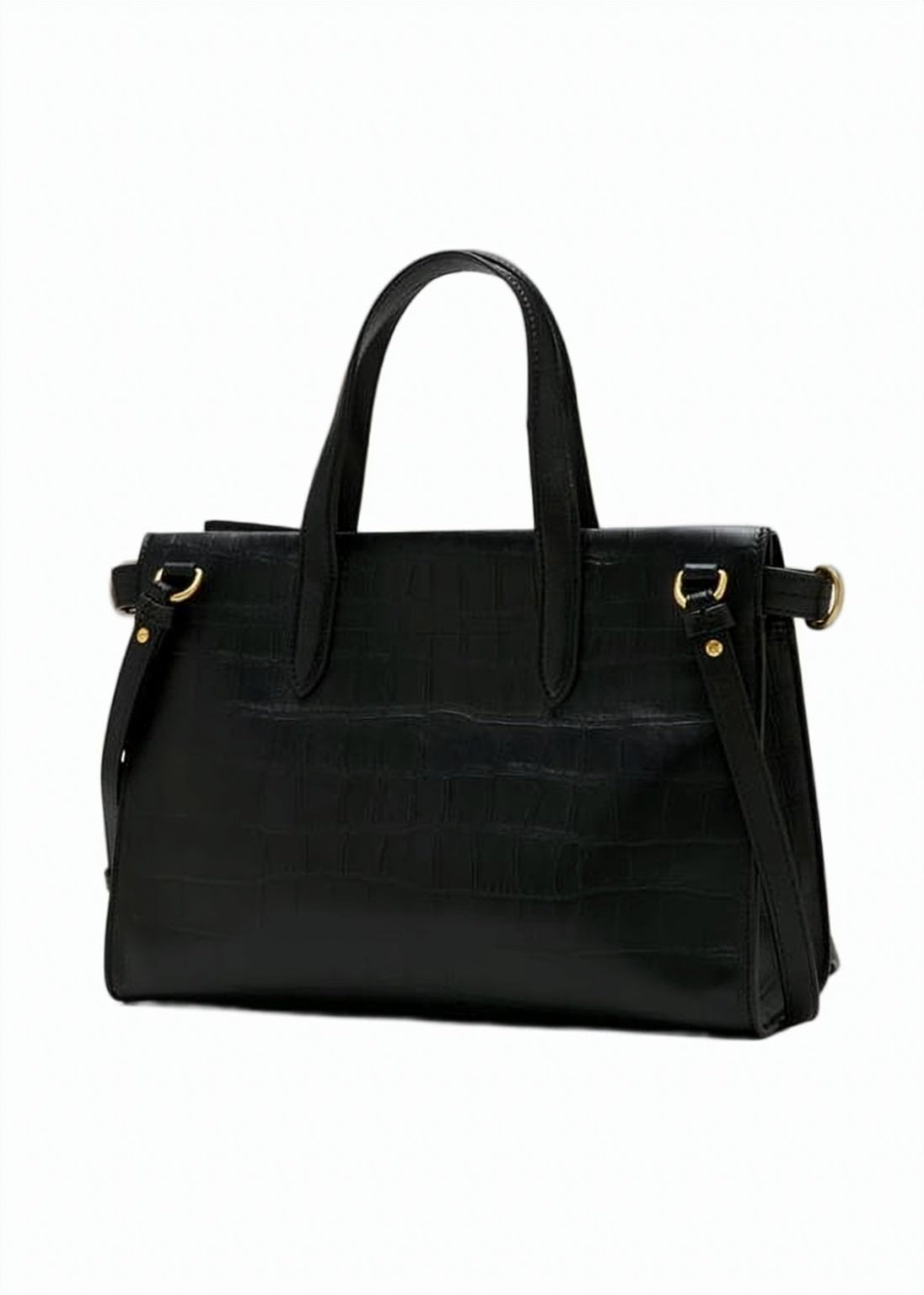 Rectangular Black Lambskin Tote Bag