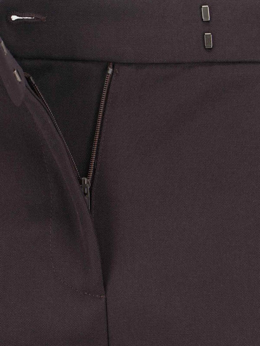 High-Waisted Brown Wool Trousers With Front Pleats