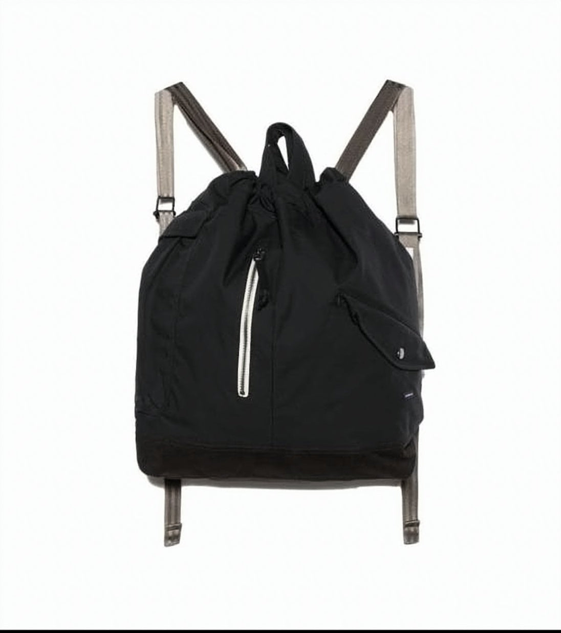 Spacious Black Tote Bag With Drawstring Closure