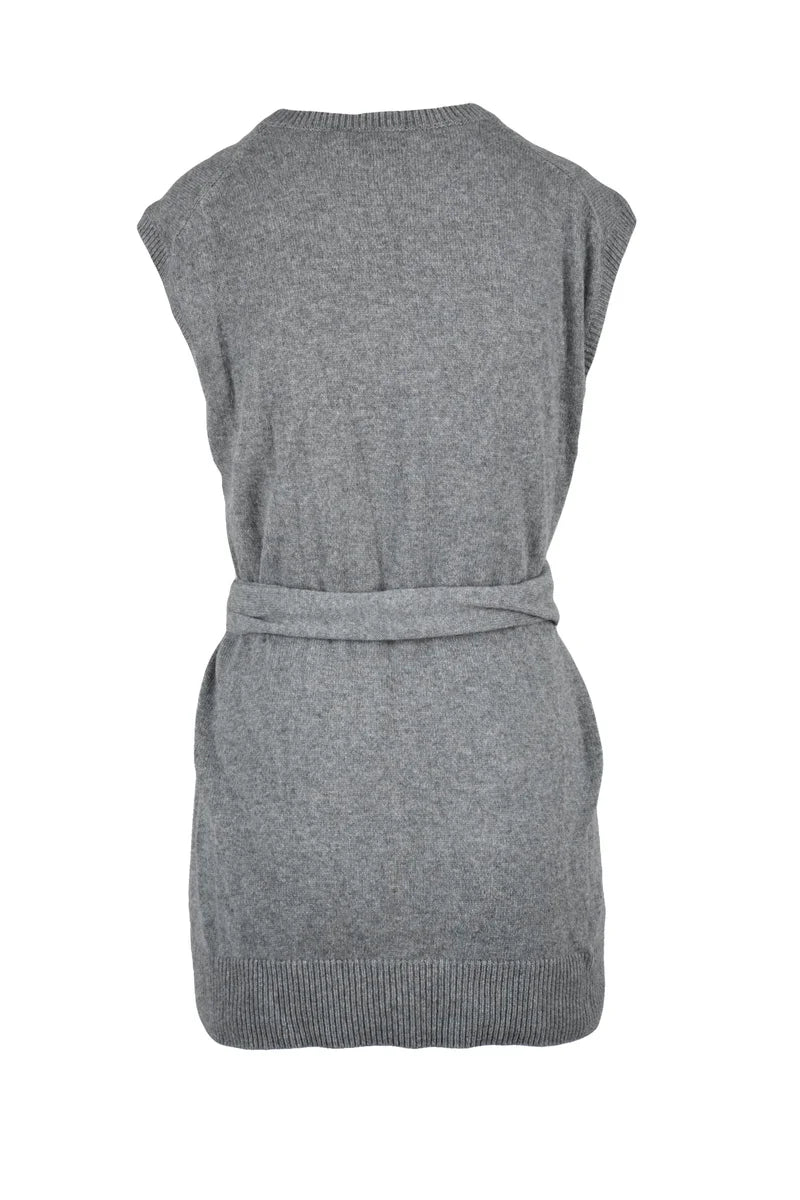 Vest in Cashmere and Wool - Grey