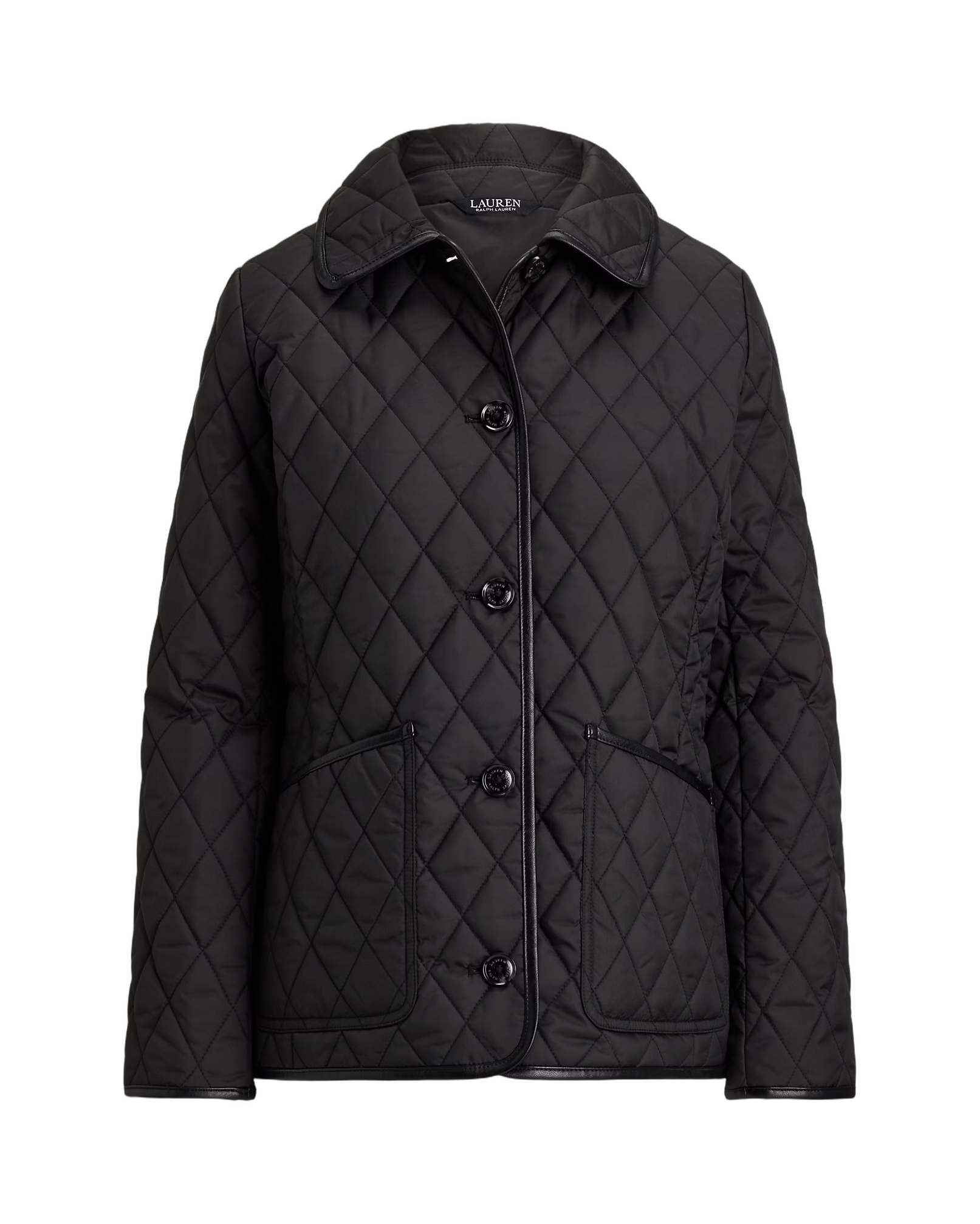 Insulated Black Coat With Quilted Design