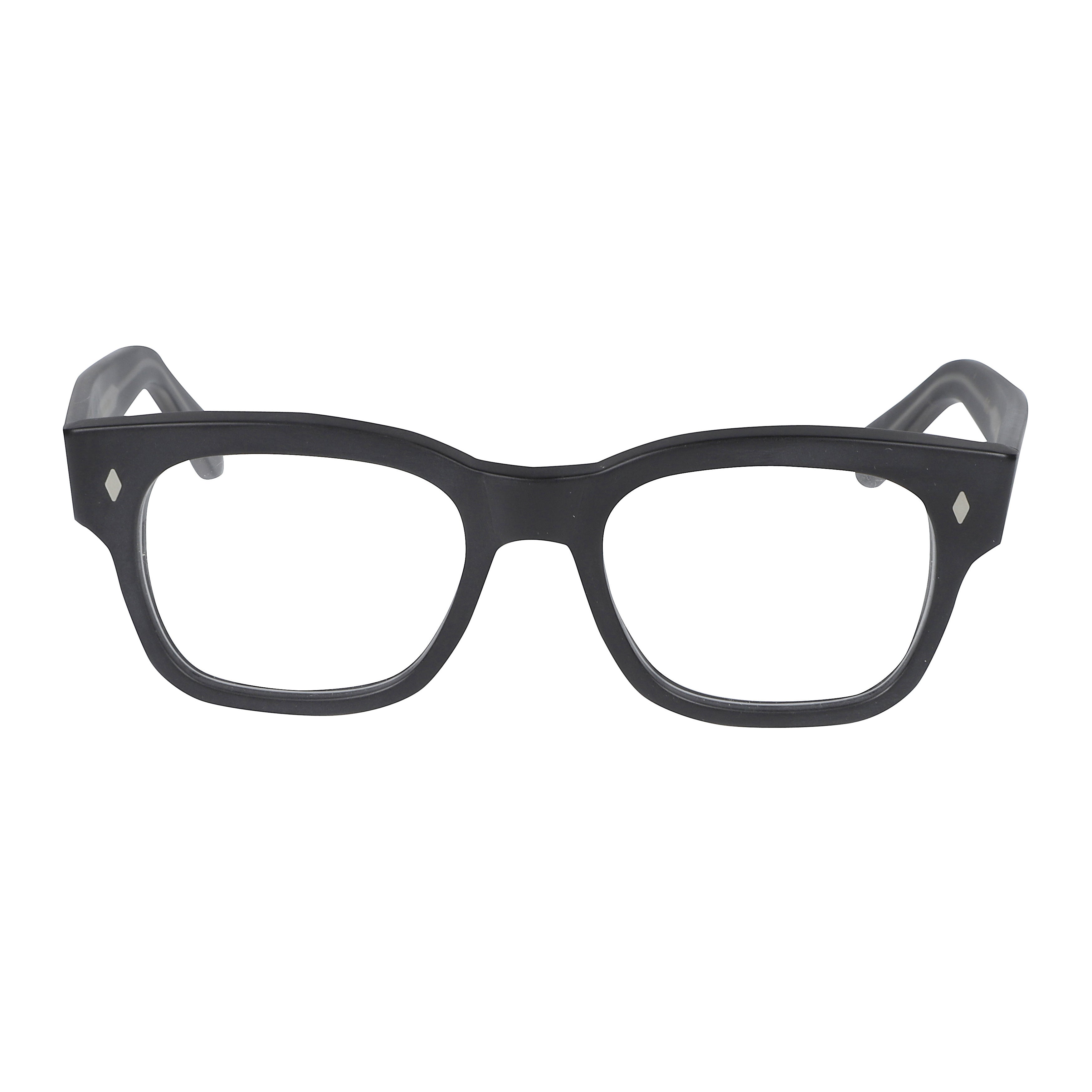 Timeless/N 1962 Rectangular Black Eyeglasses with Subtle Silver Accents