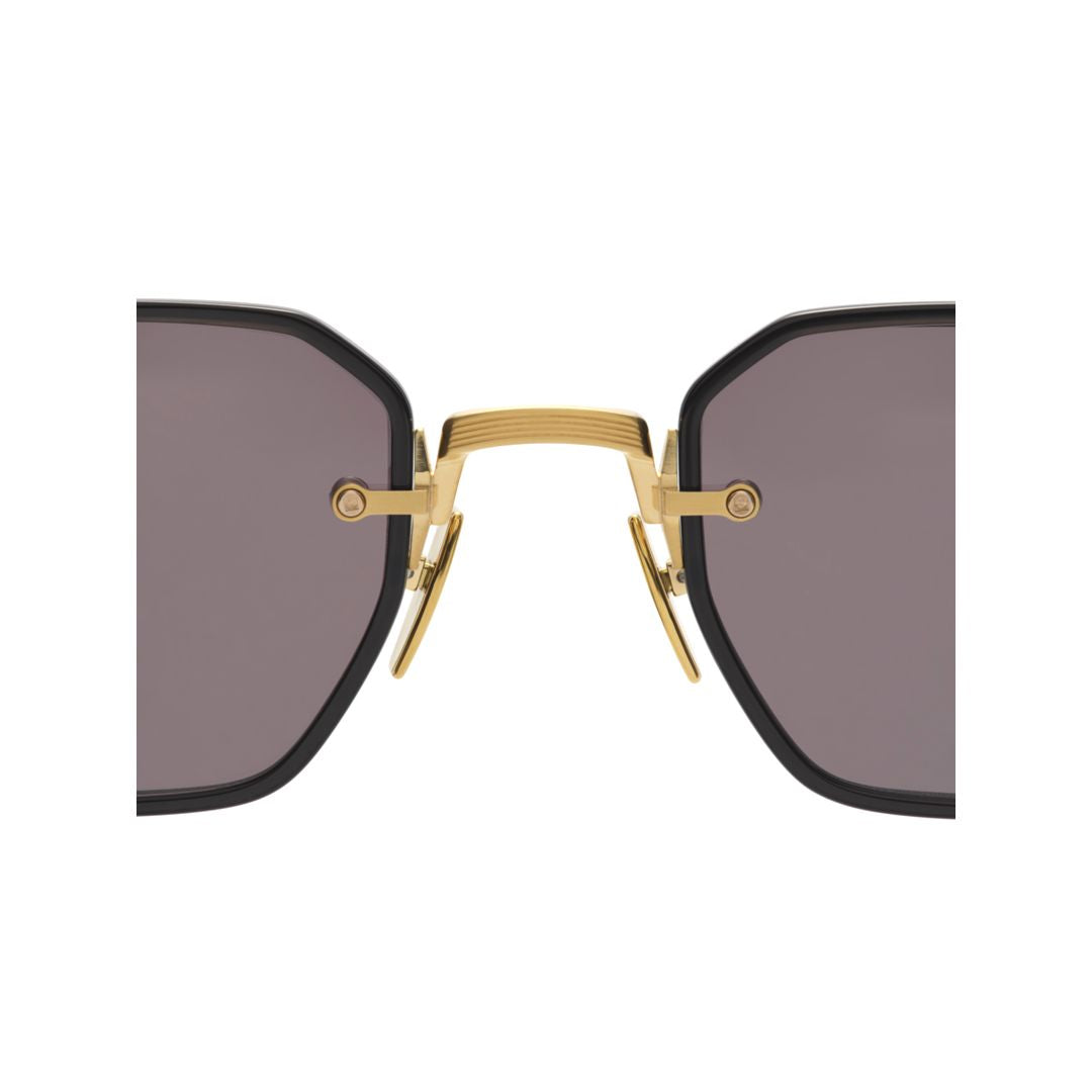 Aks-307 Geometric Octagonal Frame Sunglasses with Gold-tone Accents