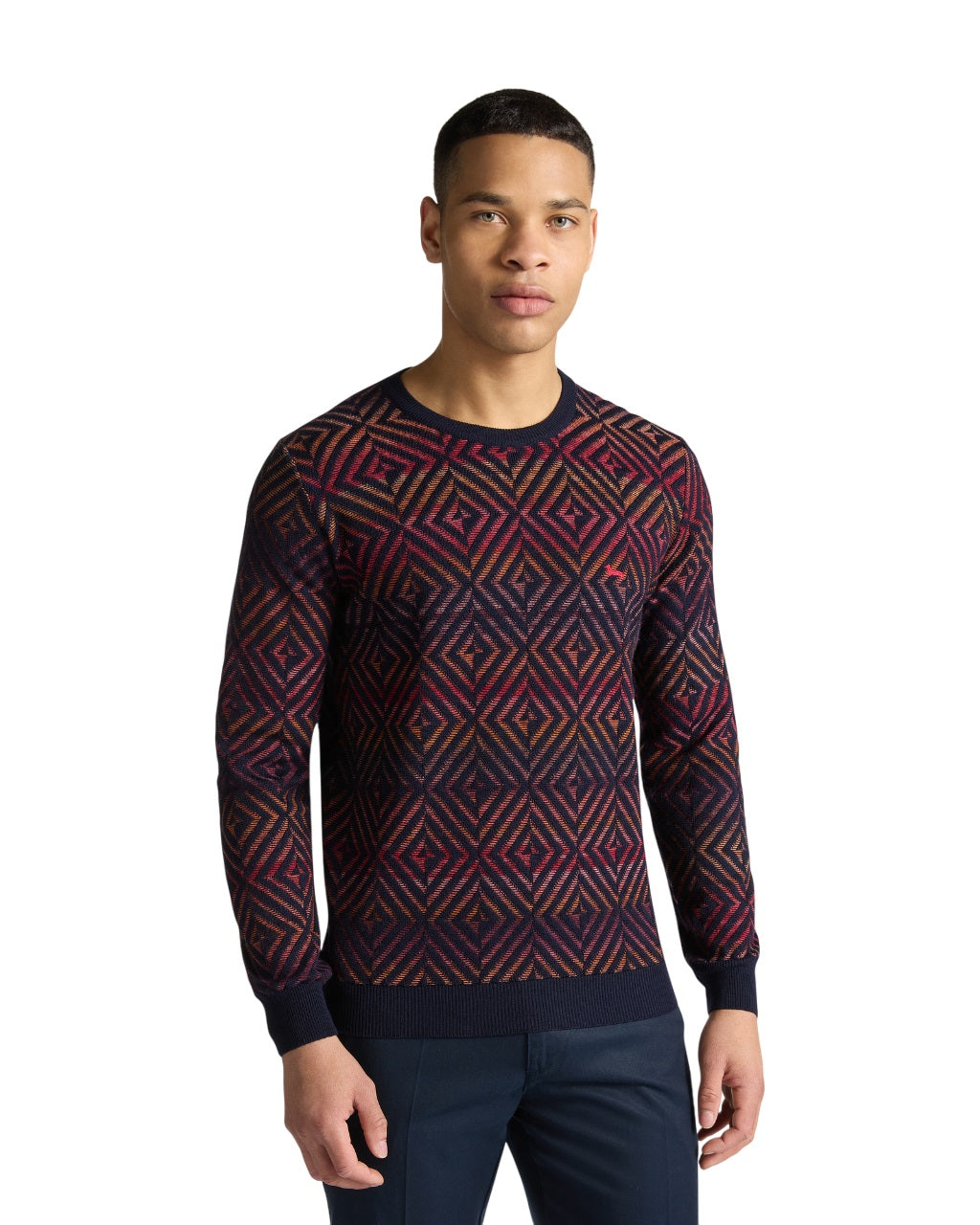 Textured Knit Sweater With Embroidered Dachshund Detail