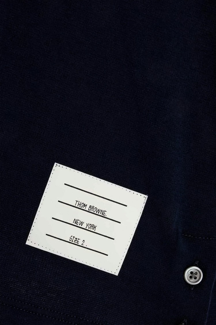 Boxy-Fit Cotton T-Shirt with Contrasting Trim and Button Details