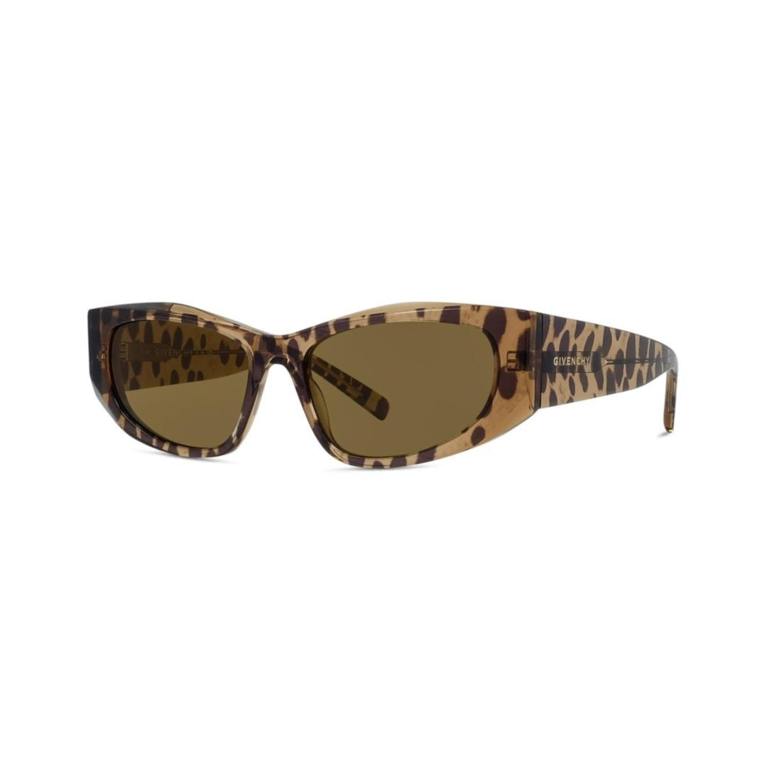 Gv40116i Bold Leopard Print Rectangular Sunglasses
