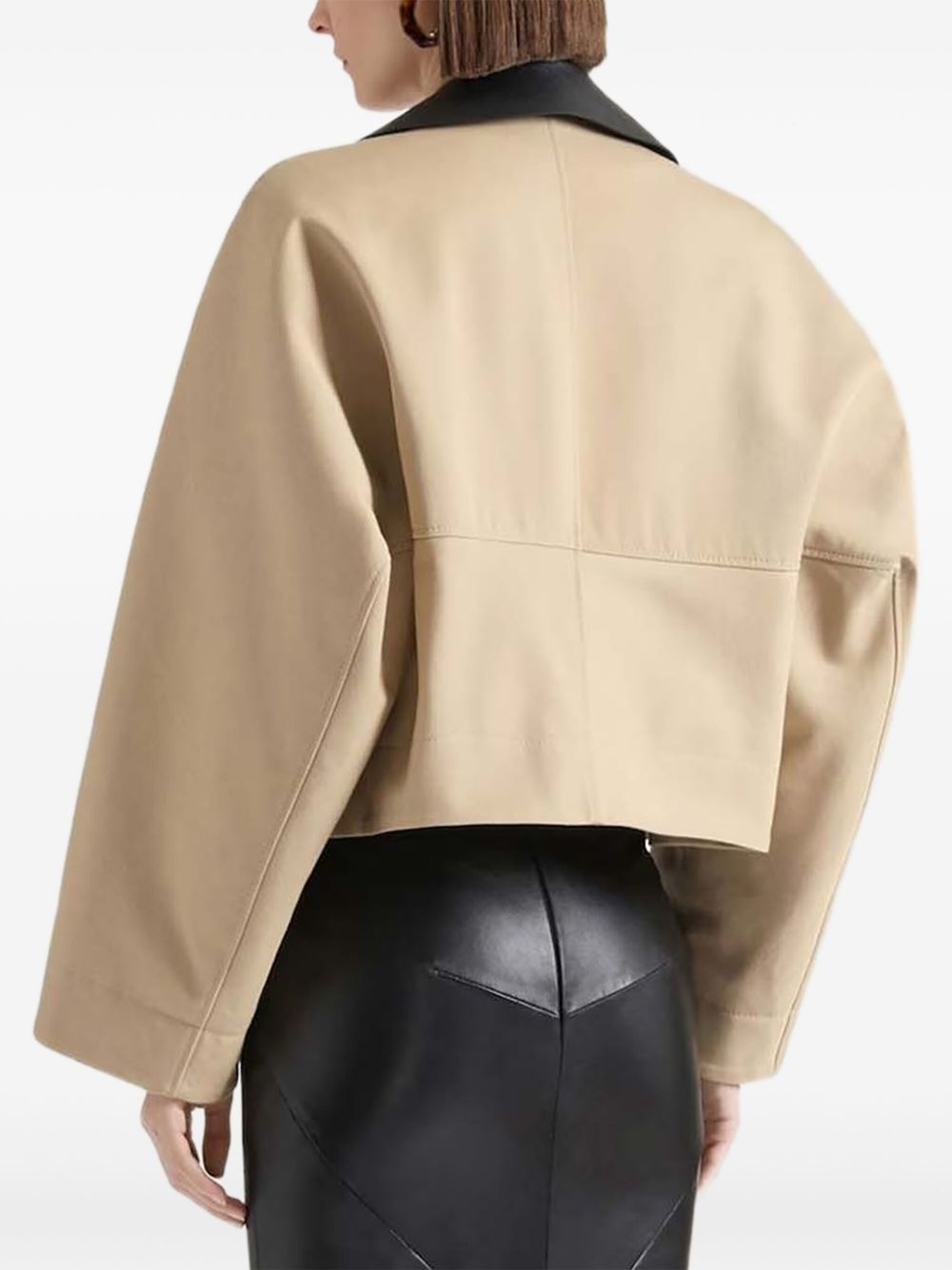 Cropped Two-Tone Coat