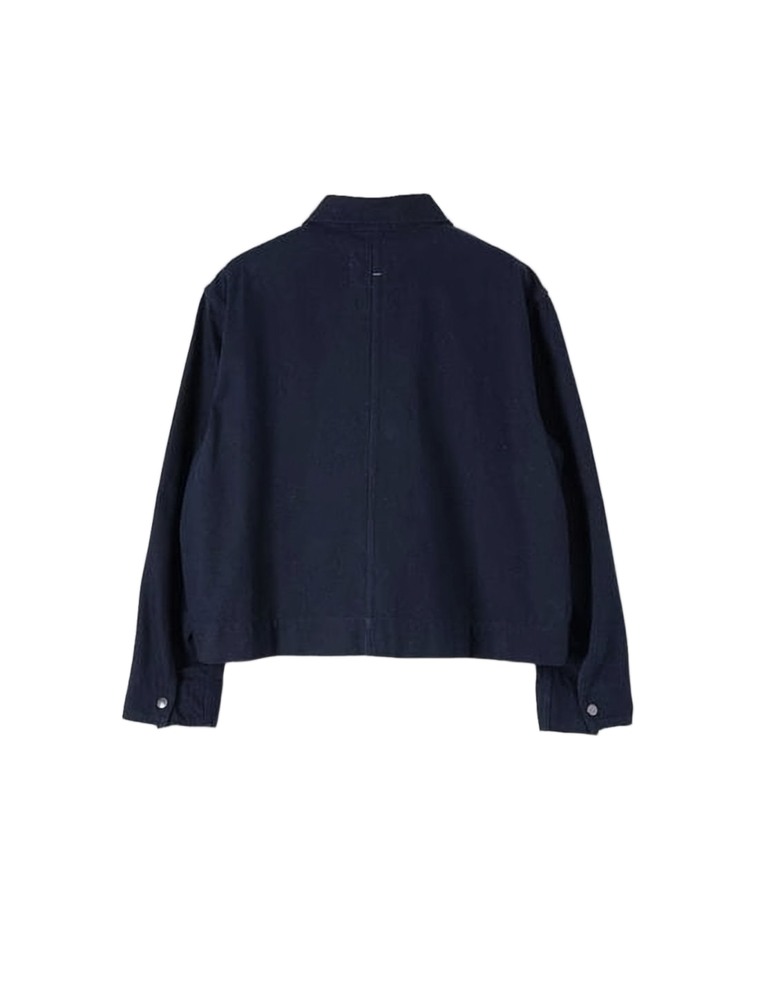 Cropped Textured Cotton Jacket with Classic Collar