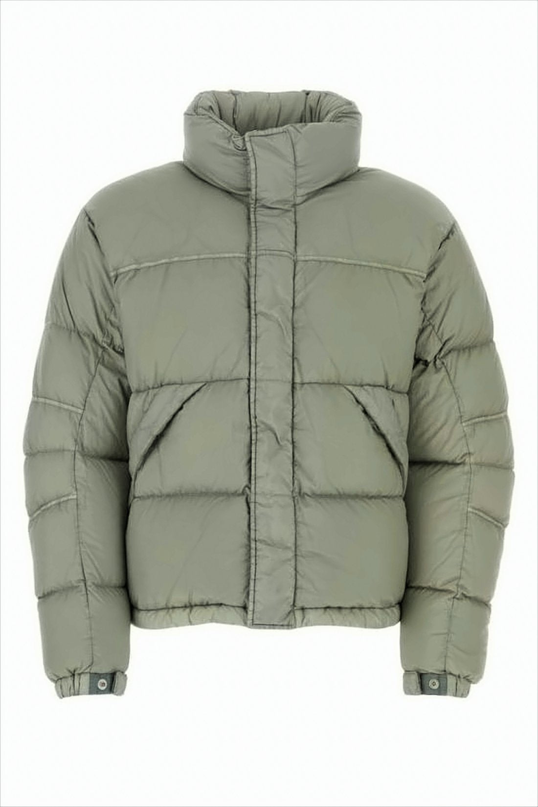 Cropped High Collar Puffer Jacket