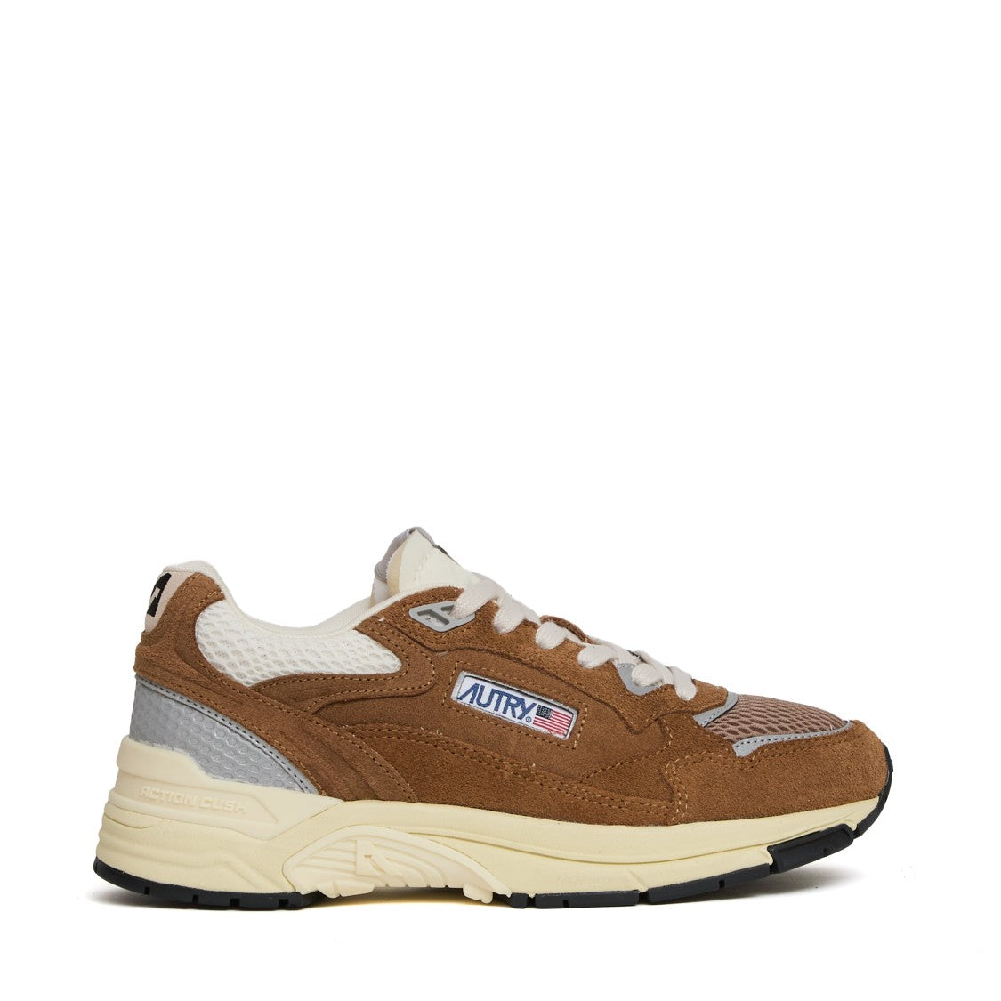 Sneakers Hyperway In Mesh E Suede Cigar/Argento