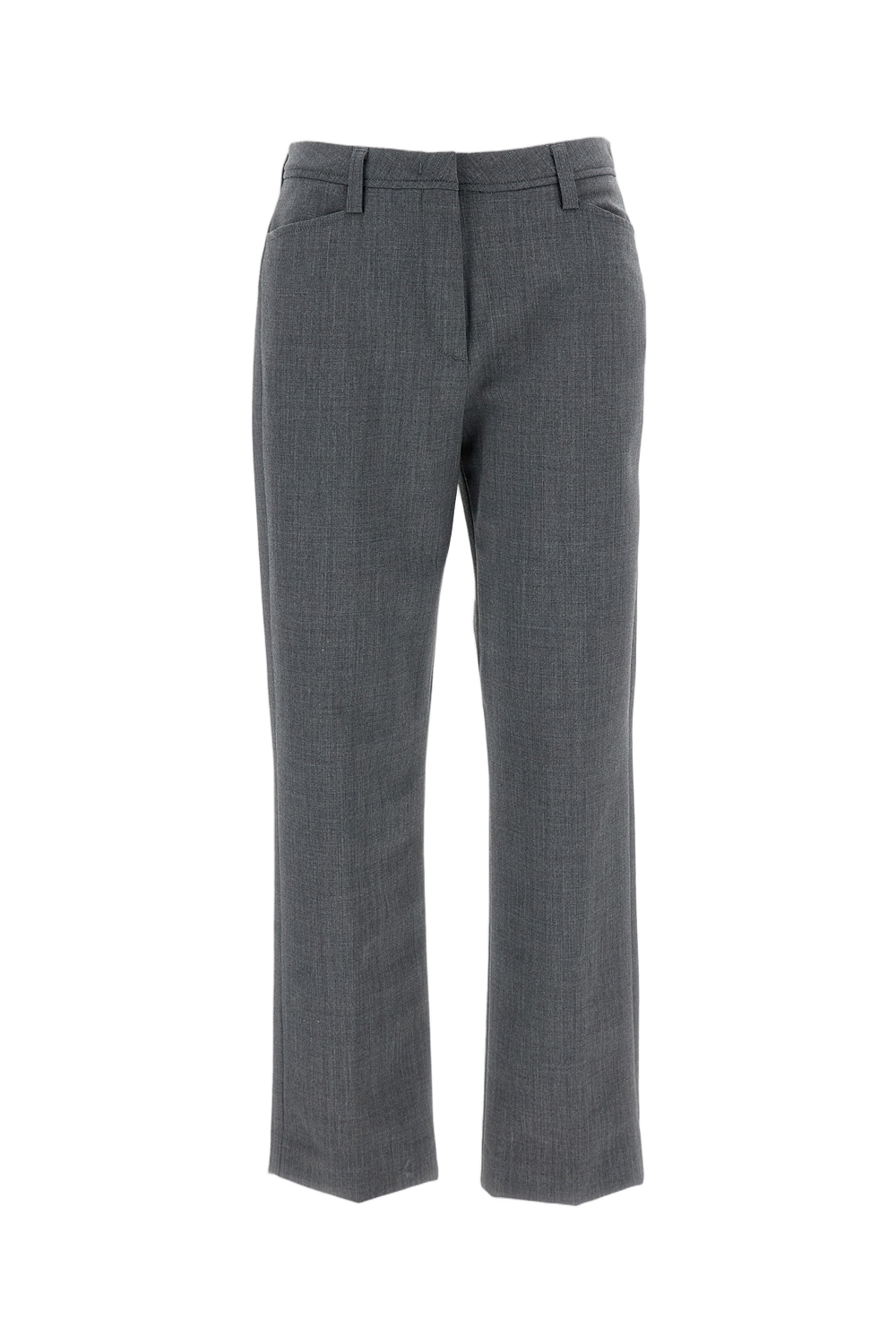 High-Waisted Blue Trousers With Relaxed Silhouette