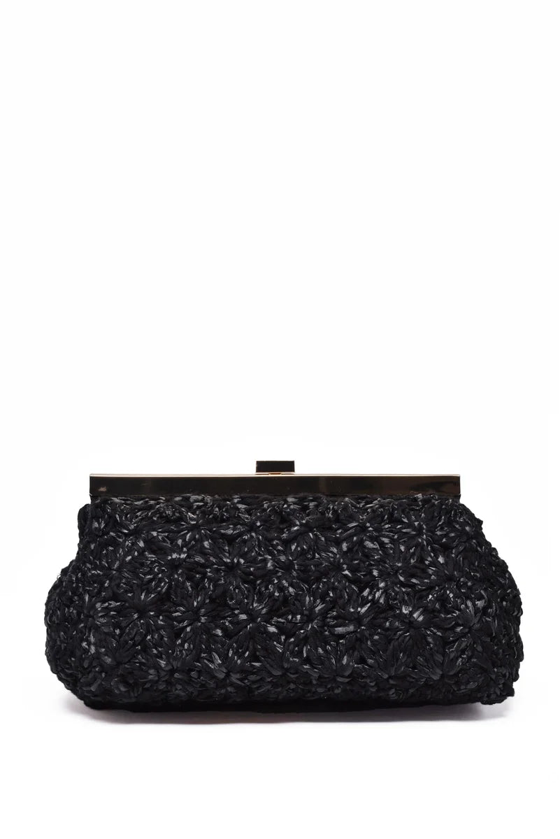 Raffia Clutch - Black