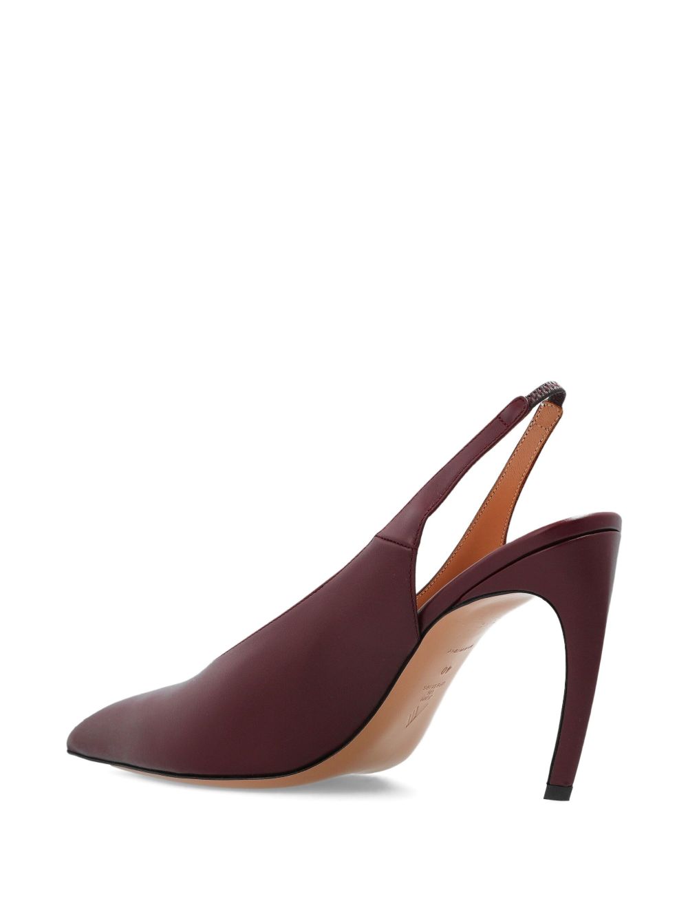 Slingback Pumps in Smooth Purple Calf Leather