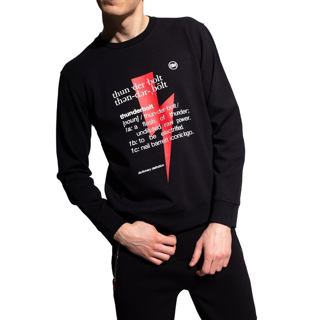 Black Cotton Blend Logo Sweatshirt
