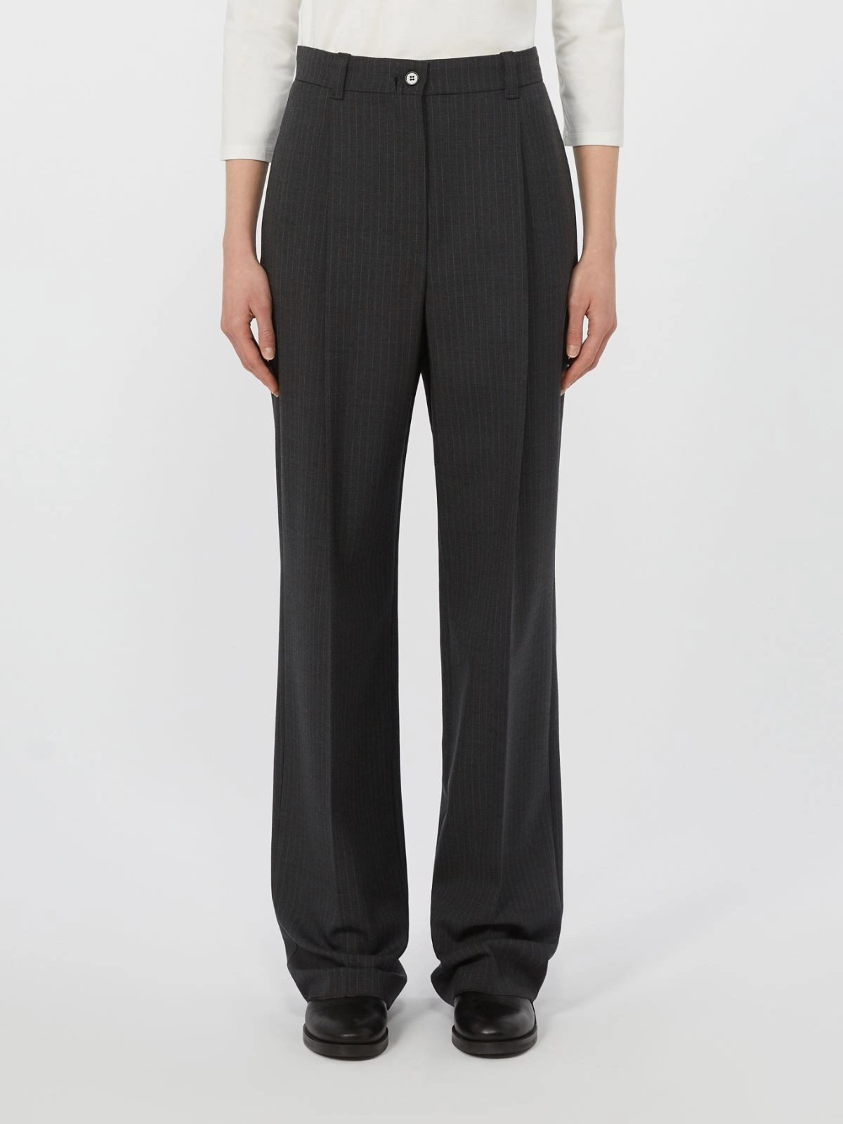 Straight-Leg Tailored Pants With Pinstripes