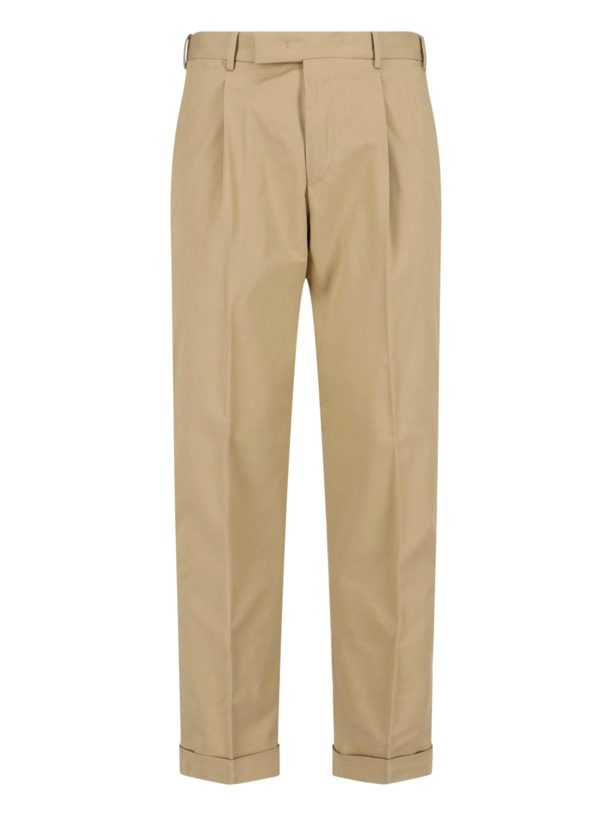 Tailored Beige Trousers With Clean Front