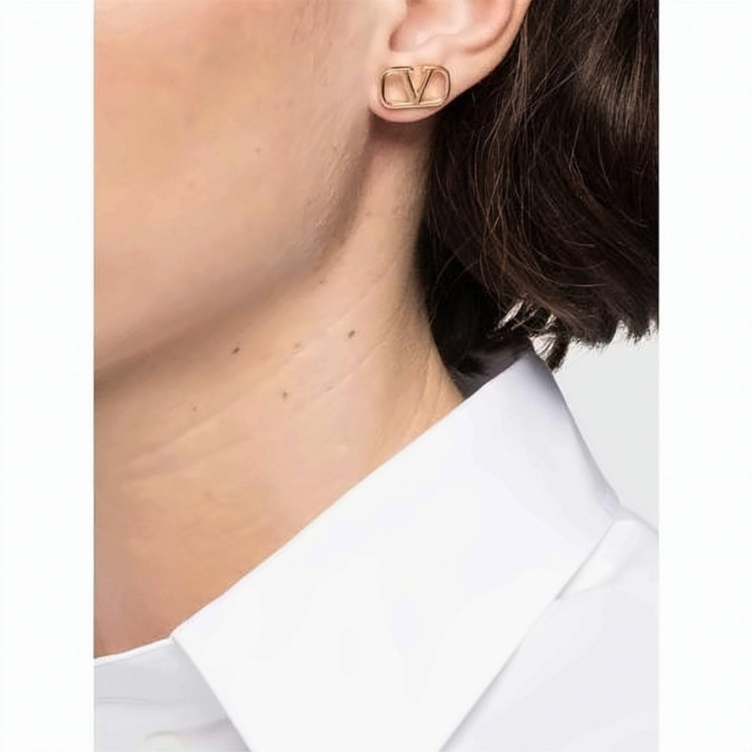 Gold-tone Brass Stud Earrings