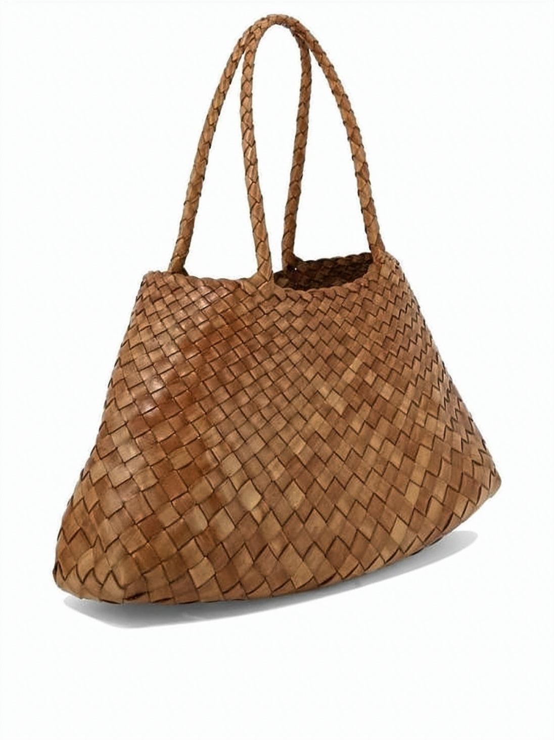 Spacious Woven Buffalo Leather Tote