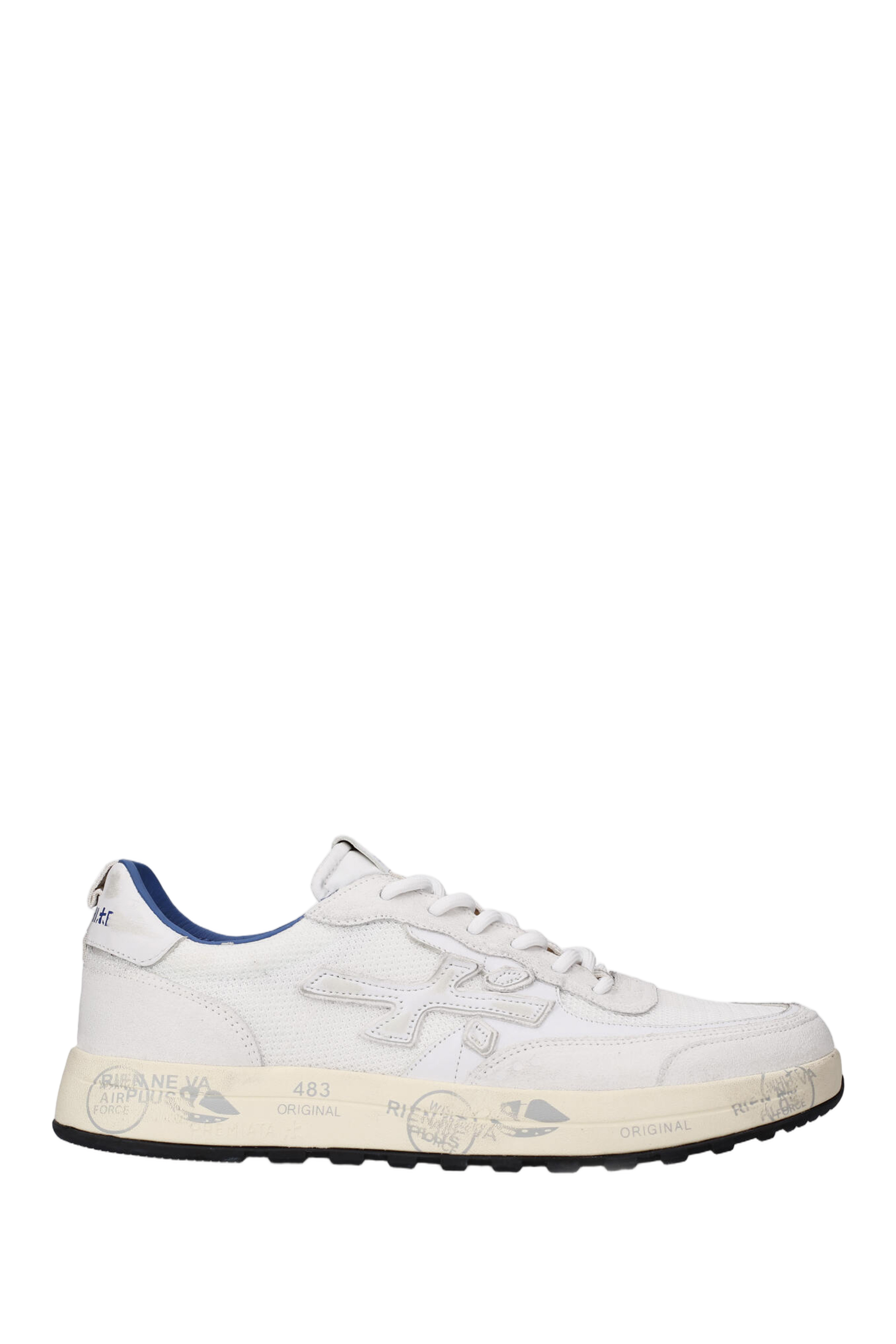 White Nous Leather and Canvas Sneakers