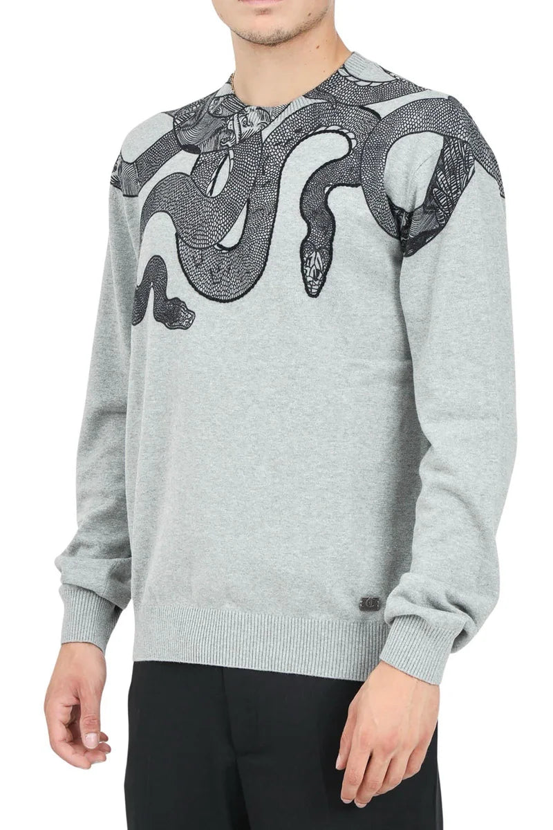Cotton Crewneck Pullover - Grey