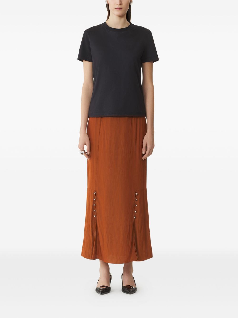 Black Cotton Top with Tie Detail