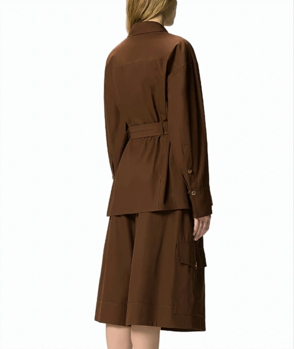 Cheryl Cotton Twill Belted Jacket
