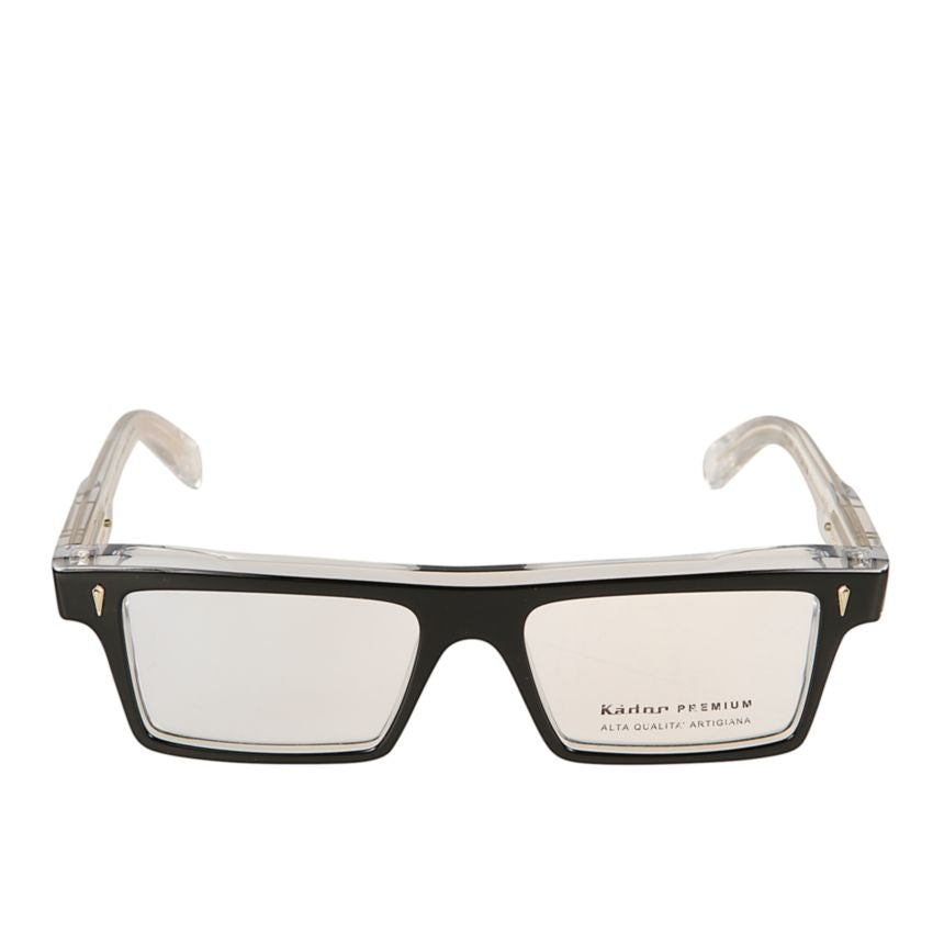 Premium 3 Rectangular Black Frame Eyeglasses with Translucent Arms