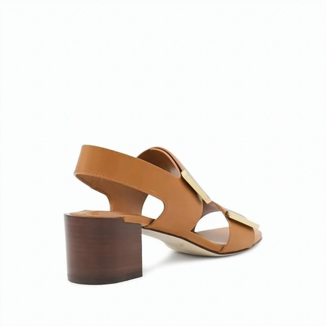 Brown Block Heel Sandals