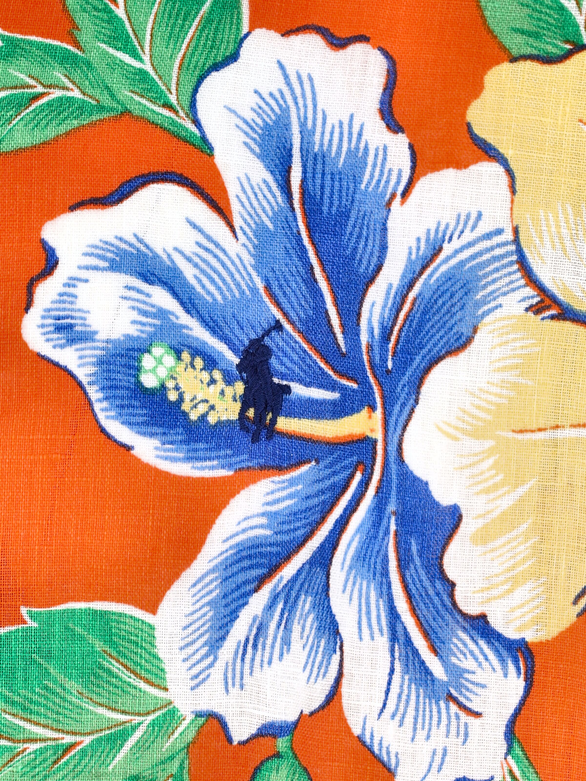 Multicolor Floral Print Linen Shirt