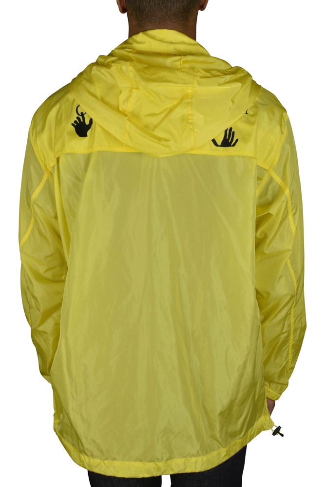 Yellow Off-White Windbreaker With Iconic Logo Accents