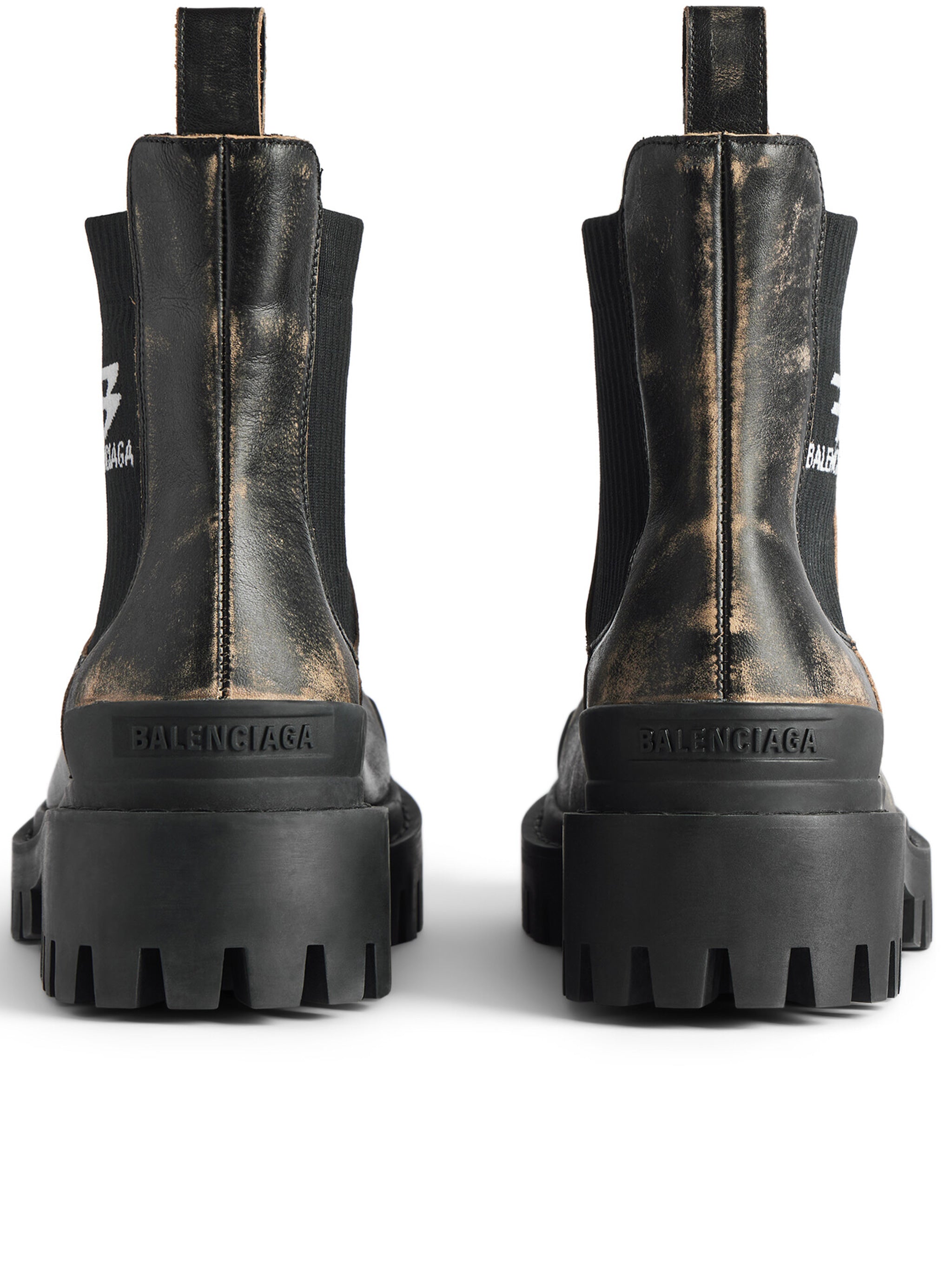 Black Strike Chels Chunky Leather Boots