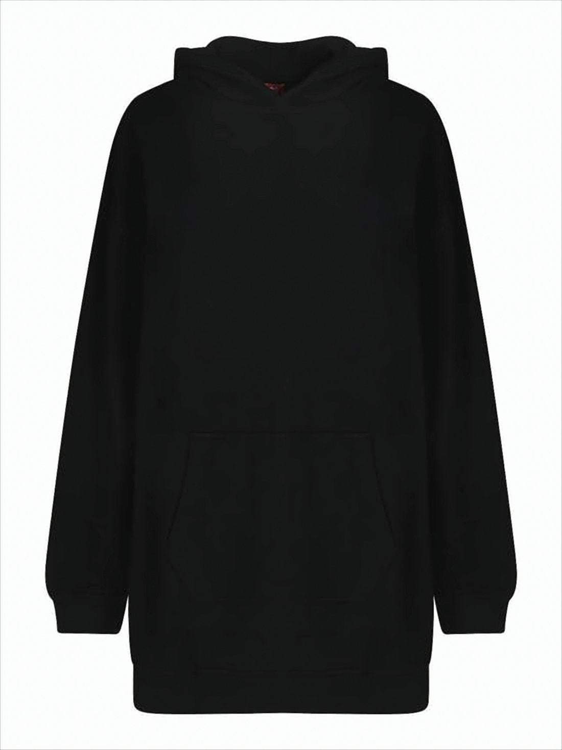 Relaxed-Fit Black Cotton Hoodie