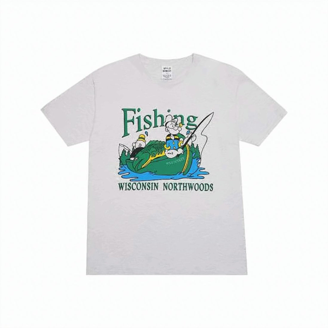 Relaxed Fit Graphic Print T-Shirt With Fishing Scene