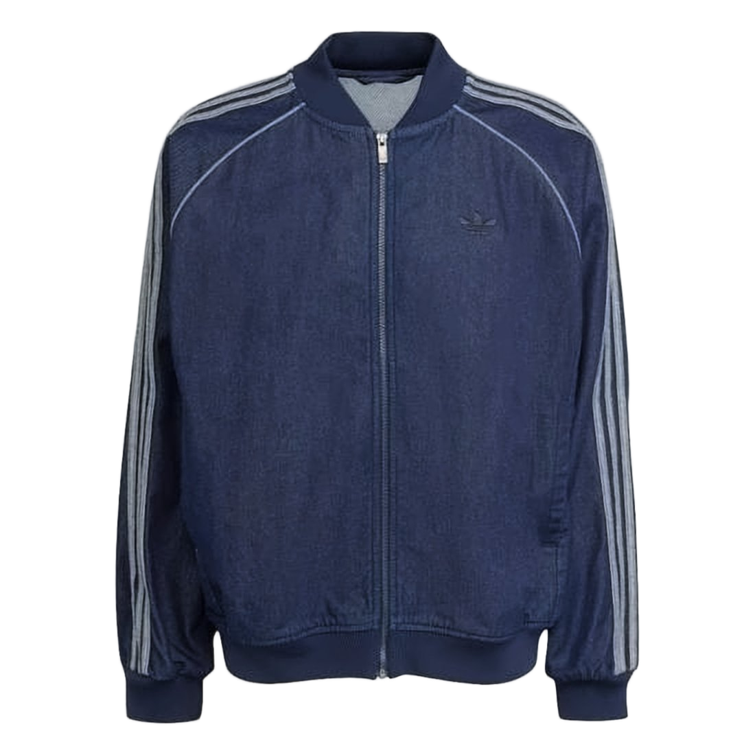 Deep Indigo Denim-Inspired Jacket with Subtle Logo