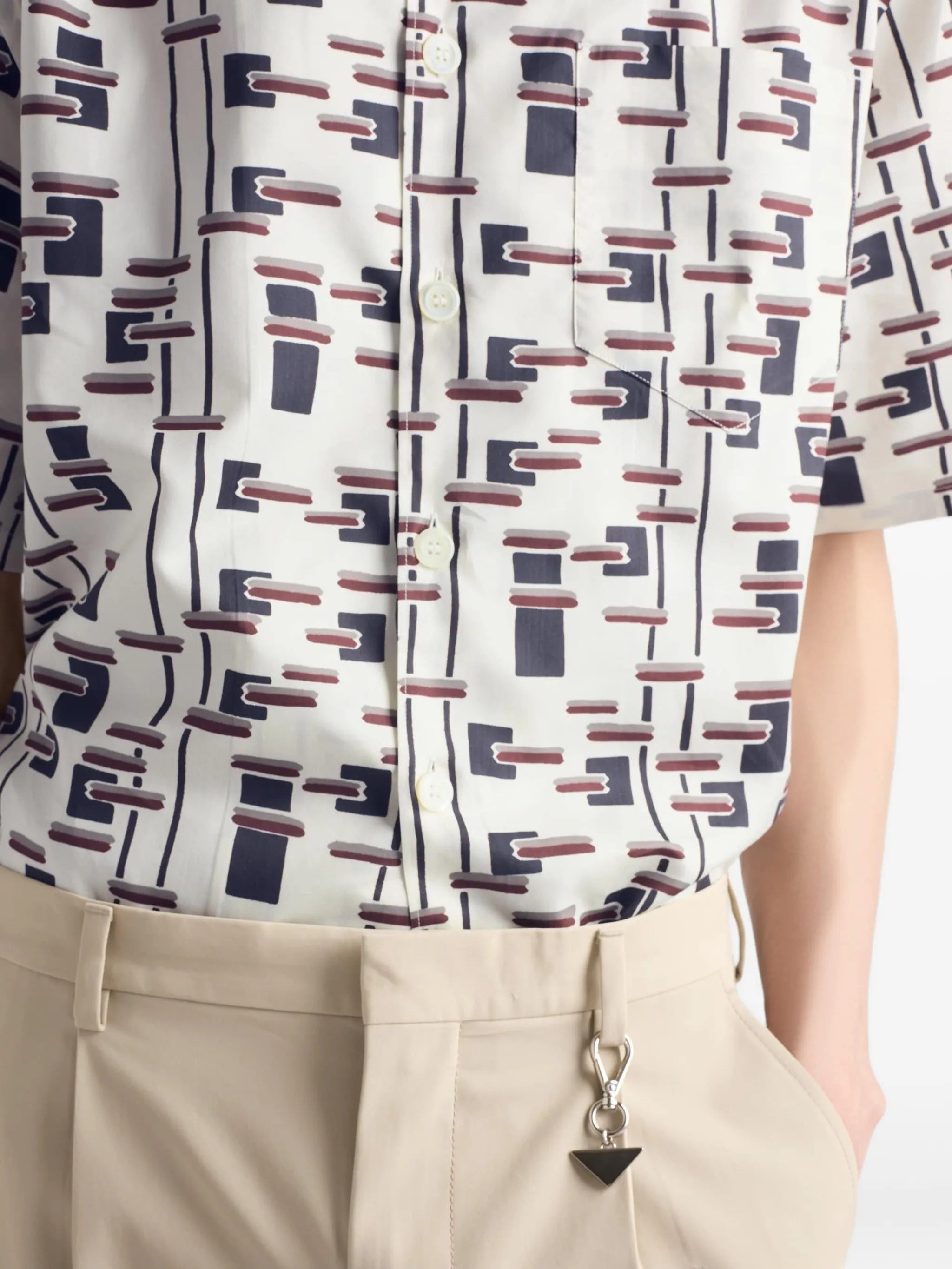 Black/Brown Abstract Geometric Shirt