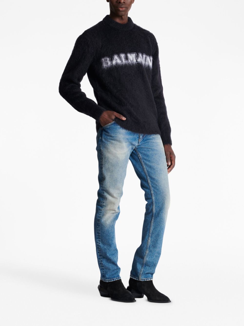 Brushed-Finish Mohair Blend Jumper