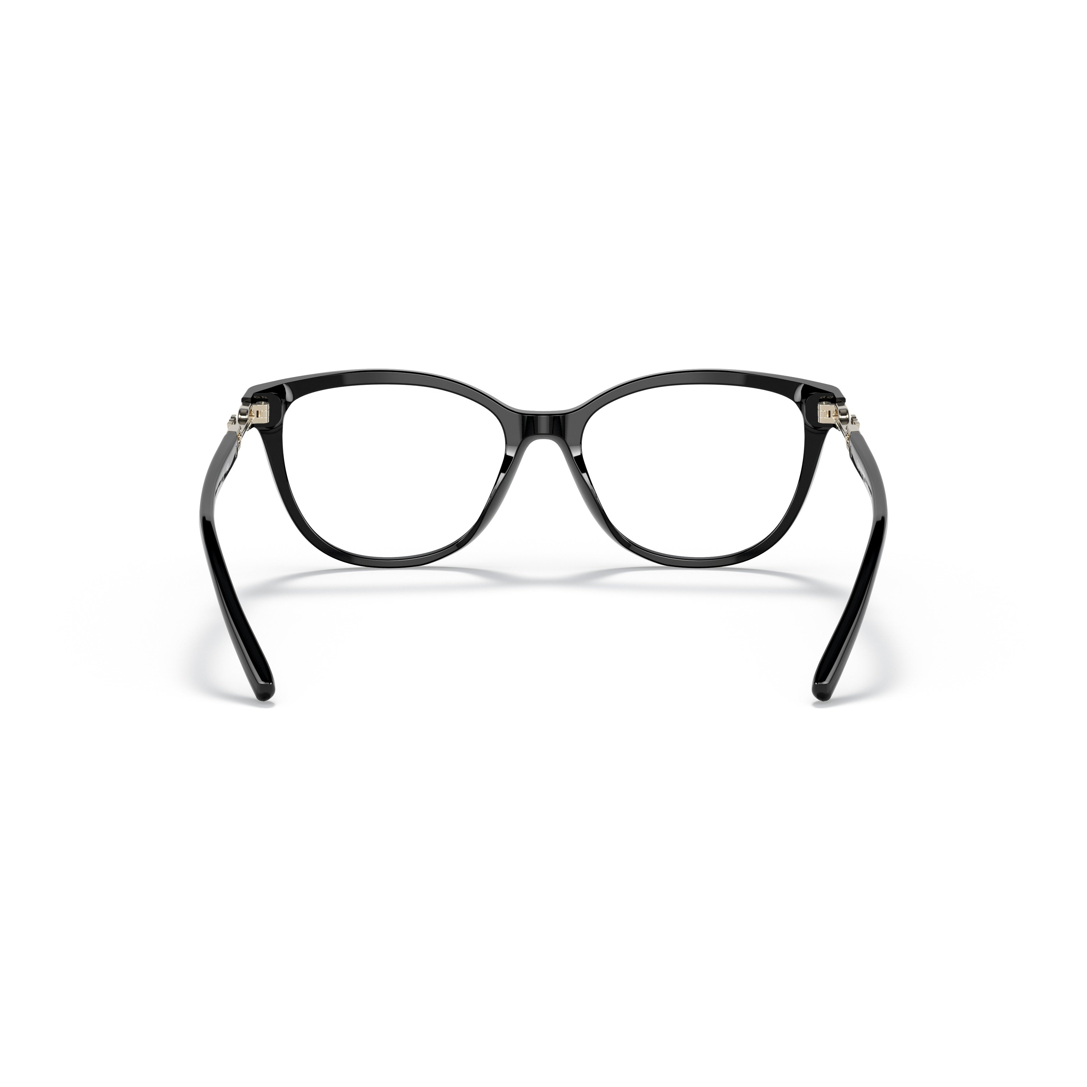 0ea3190 Glossy Black Cat-Eye Sunglasses with Chain-Link Accents