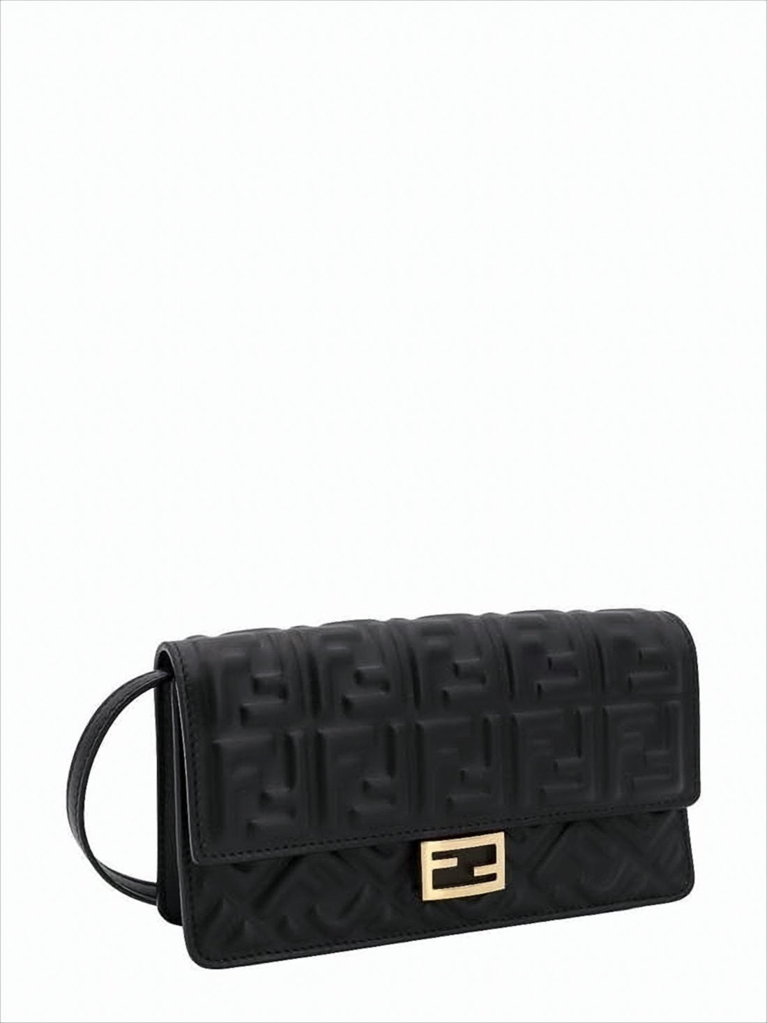 Rectangular Black Nappa Leather Crossbody Bag