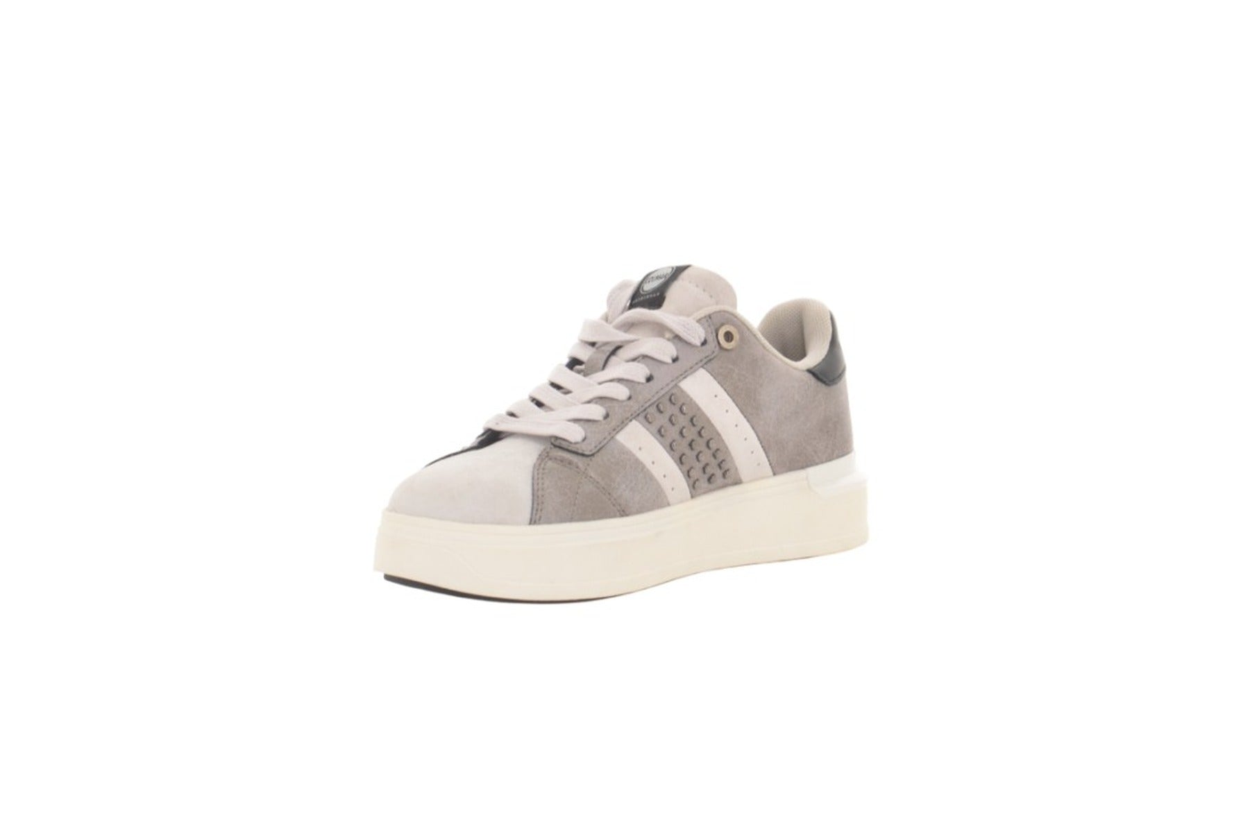 Microfibre And Suede Shoes With Studded Detailing