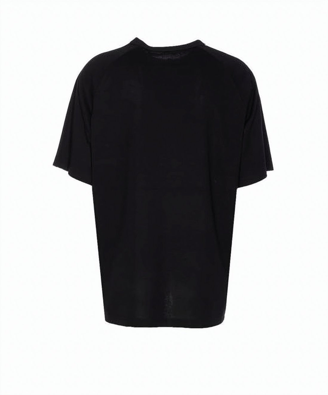 Relaxed Fit Short-Sleeved Black Top