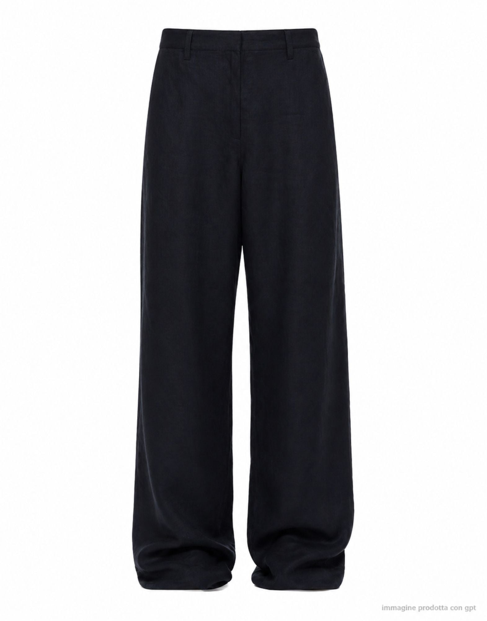 Black Relaxed Fit Owen Linen Trousers