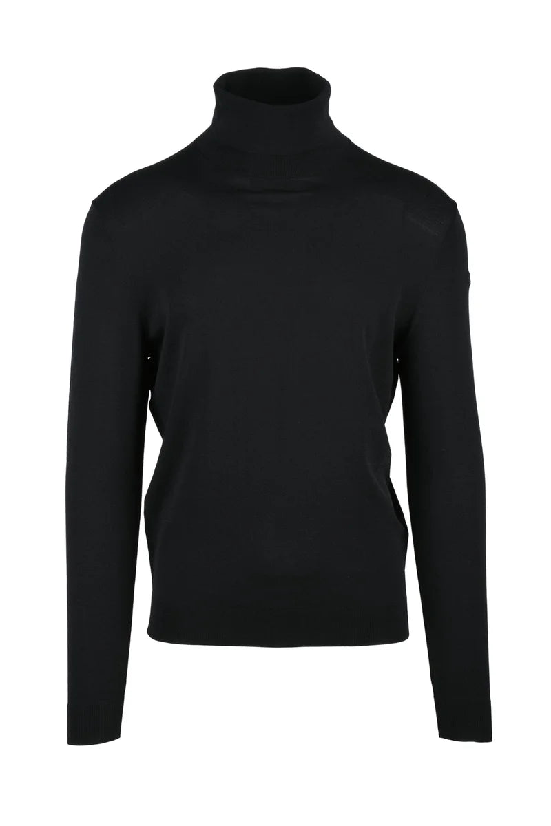 Fitted Black Turtleneck Sweater