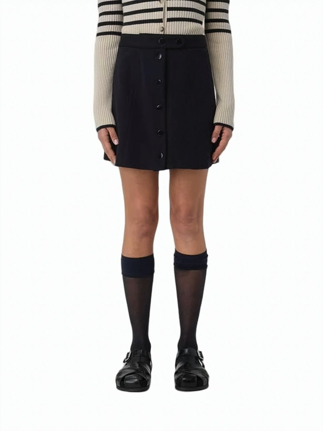 Front Button-Down Short Skirt