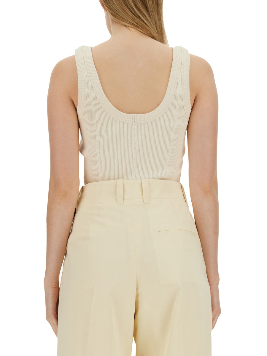 Fitted Jersey Top with Smooth Texture