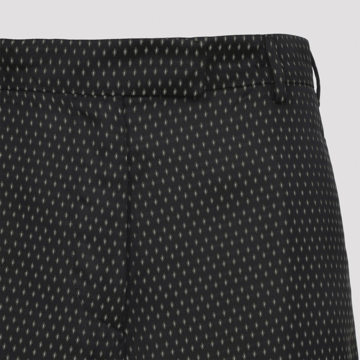 Wide-Leg Trousers With Delicate Dotted Pattern And High Waist