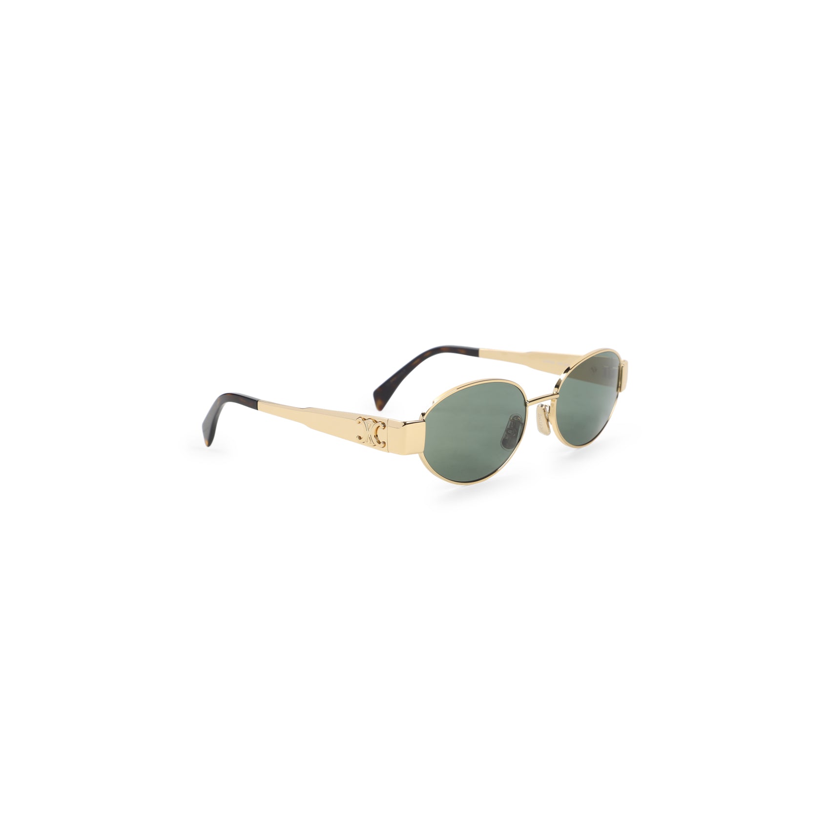 Oval Sunglasses With Golden-Toned Metal Frame
