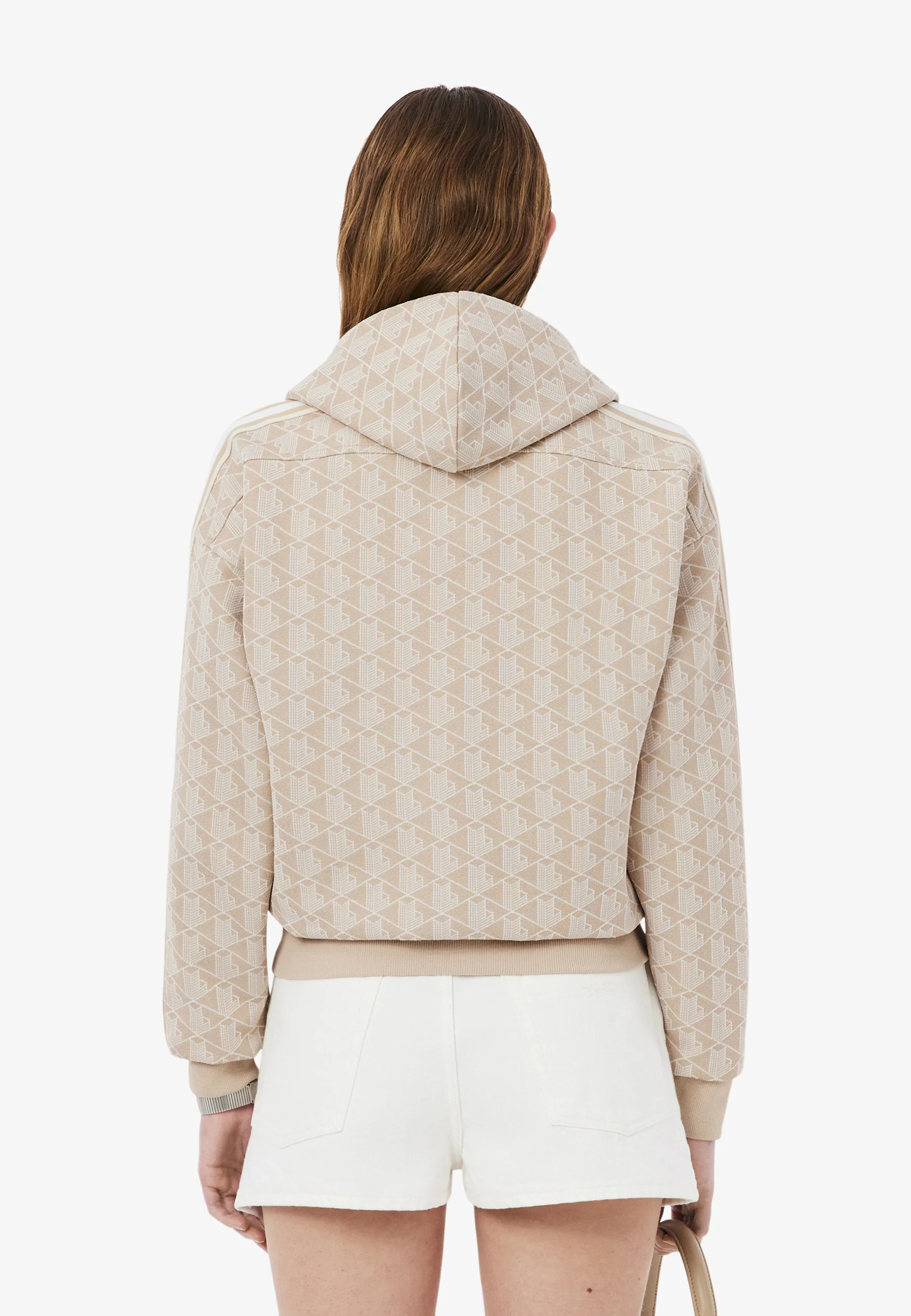 Beige Monogram Jacquard Hoodie