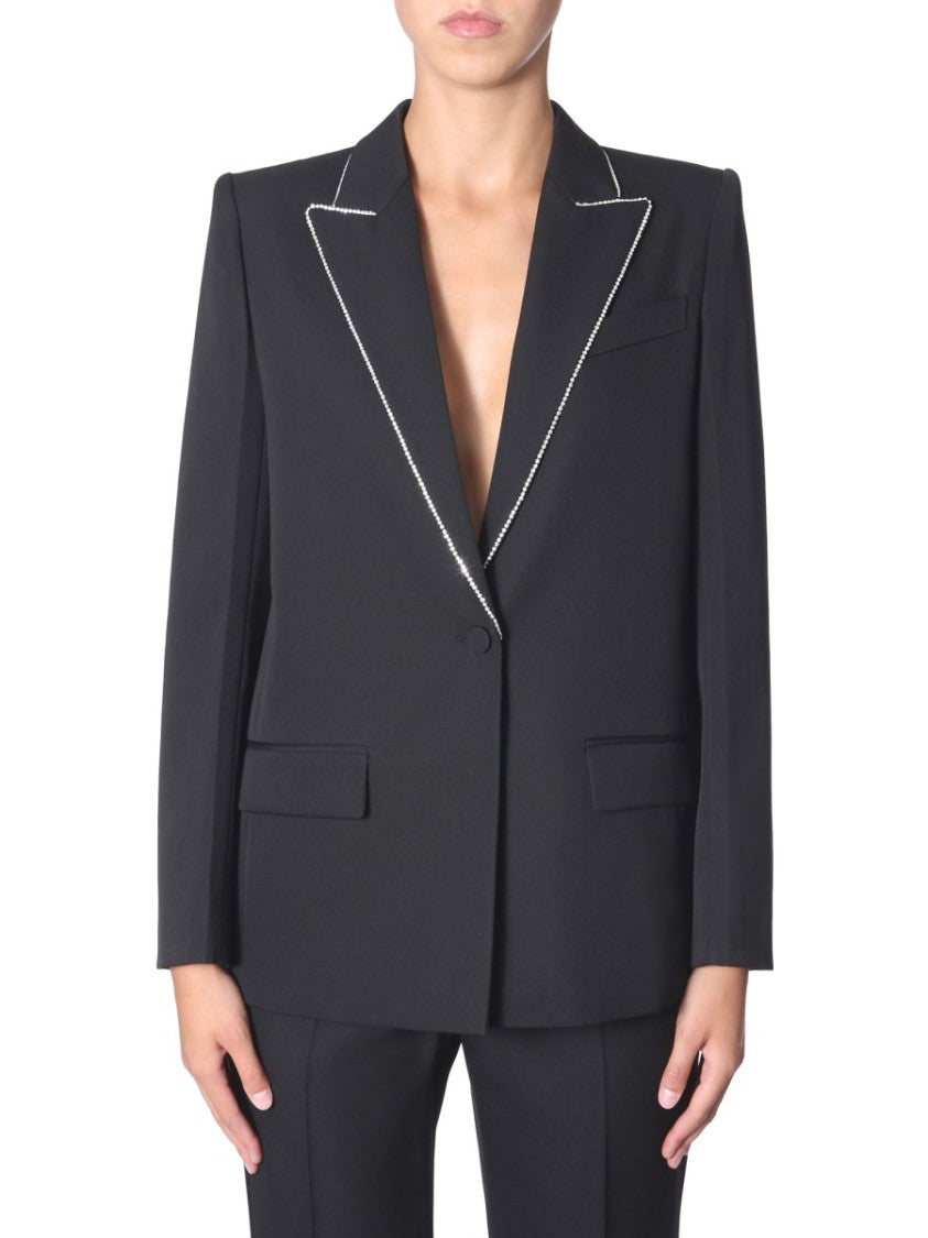 Tailored Wool Blazer With Strass Detail