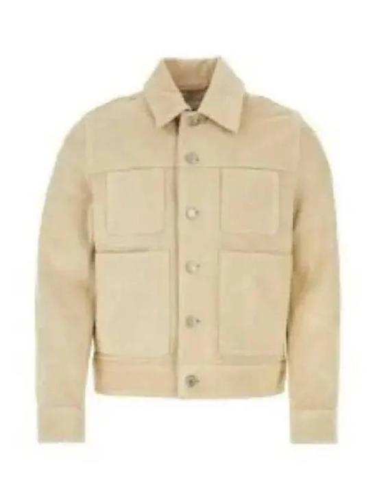 Cropped Cowhide Leather Jacket with Classic Collar