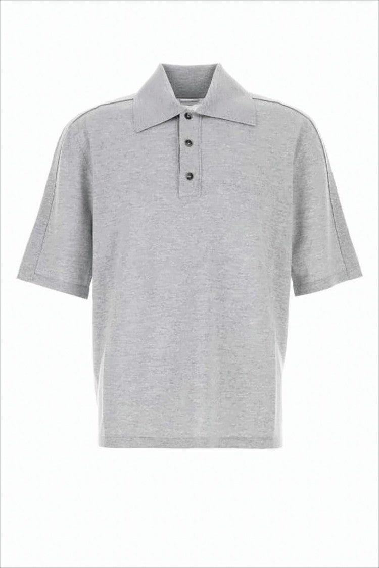 Classic Grey Wool Polo Shirt
